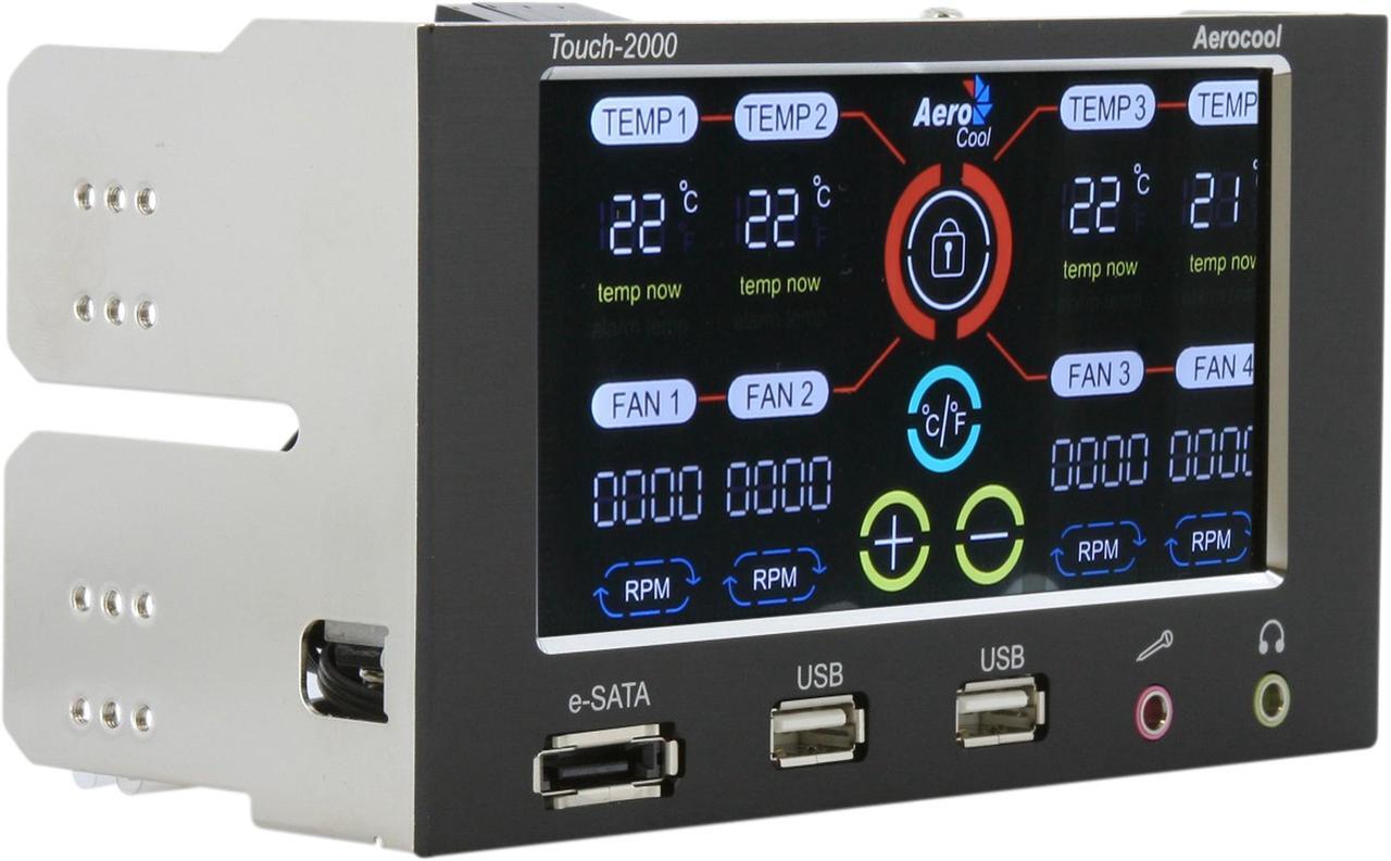 Alt view image 8 of 9 - AeroCool Touch-2000 LCD Panel Touch Screen Fan Controller
