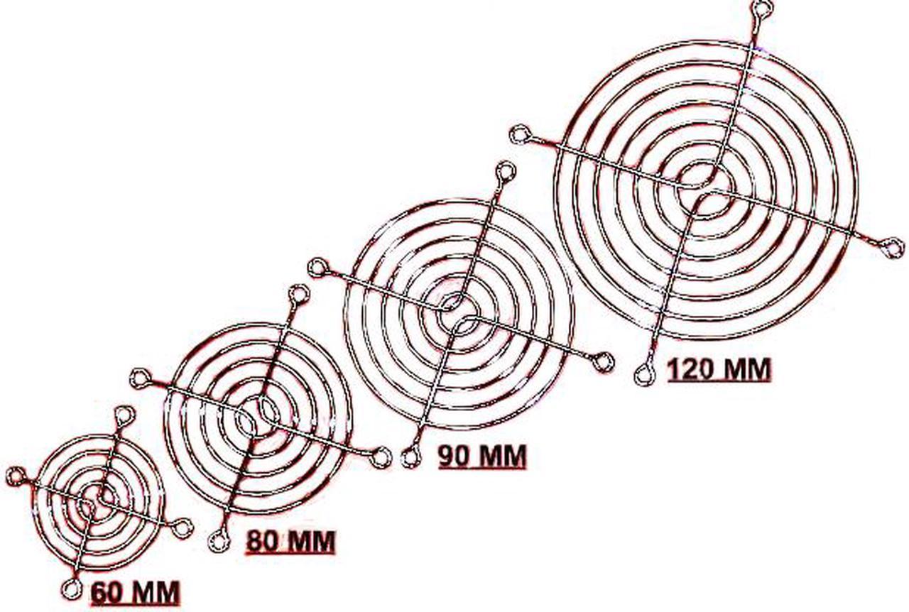 GENERIC NET12 Fan Guard/Grill, chromed, for 120mm fans - OEM