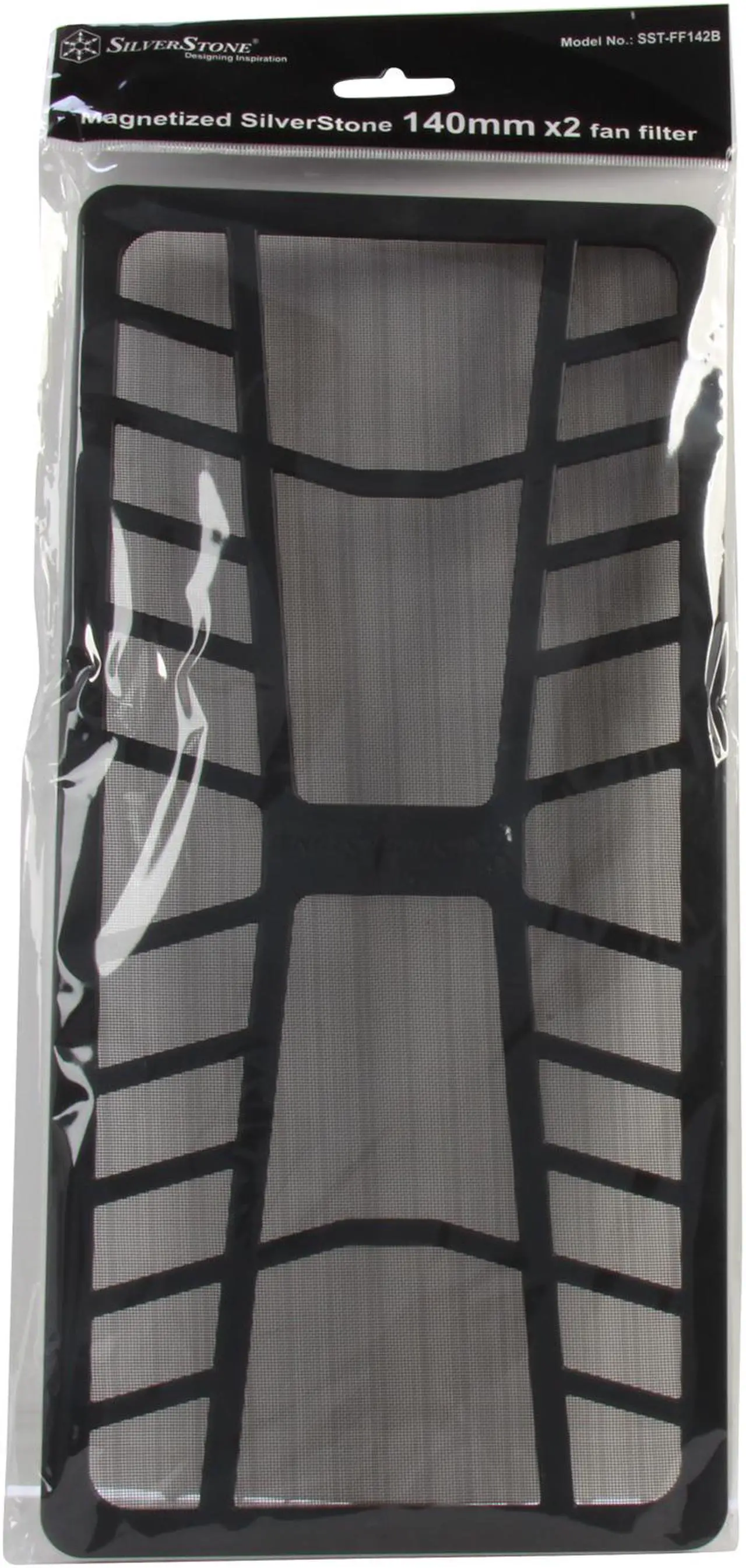Alt view image 5 of 6 - Silverstone SST-FF142B 140mm x2 Fan Filter with Magnet for 320mm x 155mm fans or vents (Black)