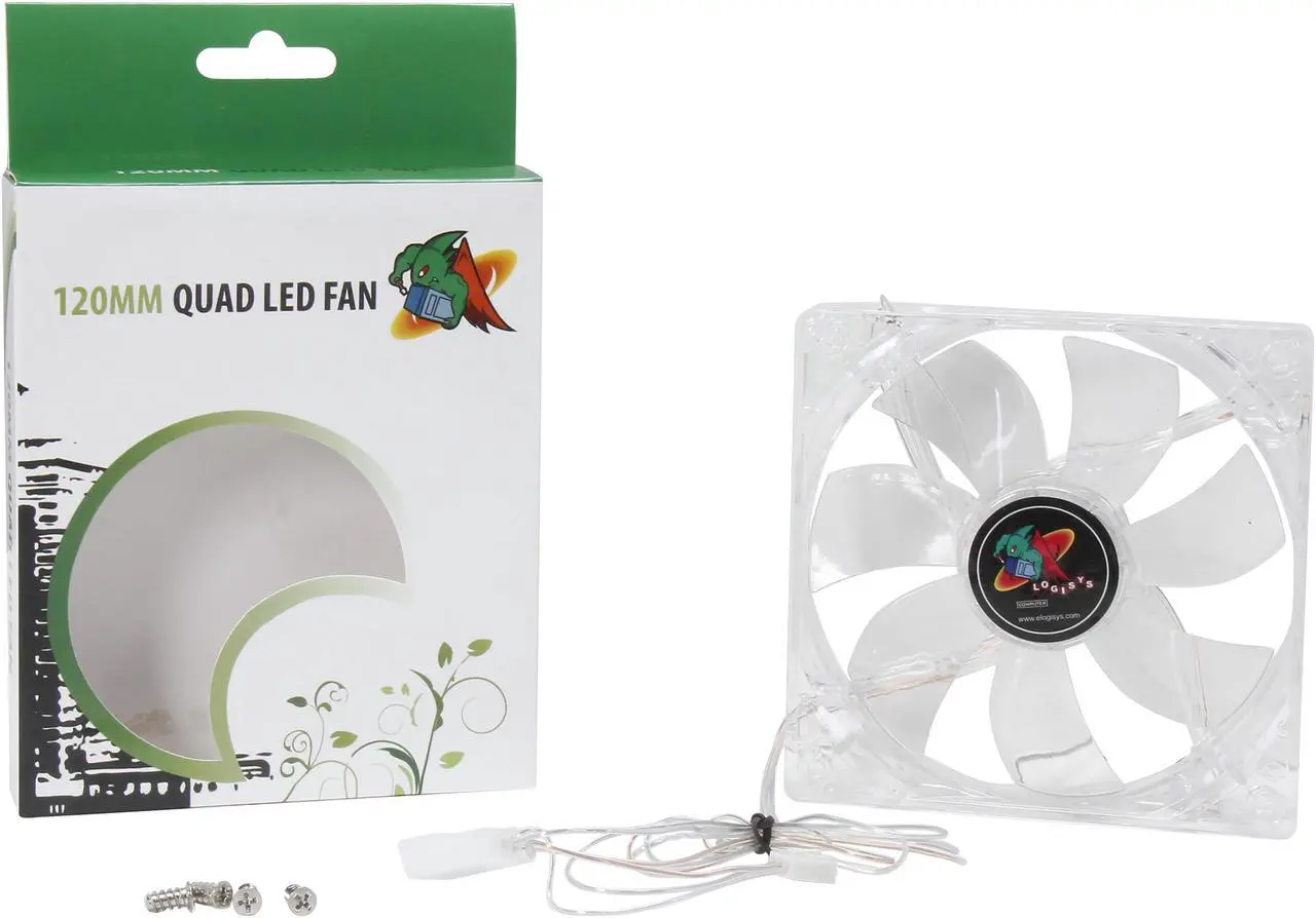Alt view image 5 of 5 - LOGISYS Computer CF120RD Red LED Case Cooling Fan