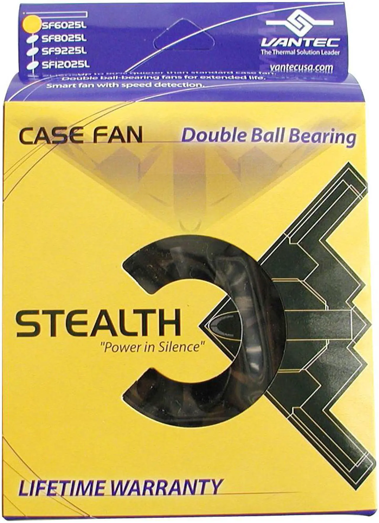 Alt view image 3 of 3 - Vantec Stealth 60mm Double Ball Bearing Silent Case Fan - Model SF6025L
