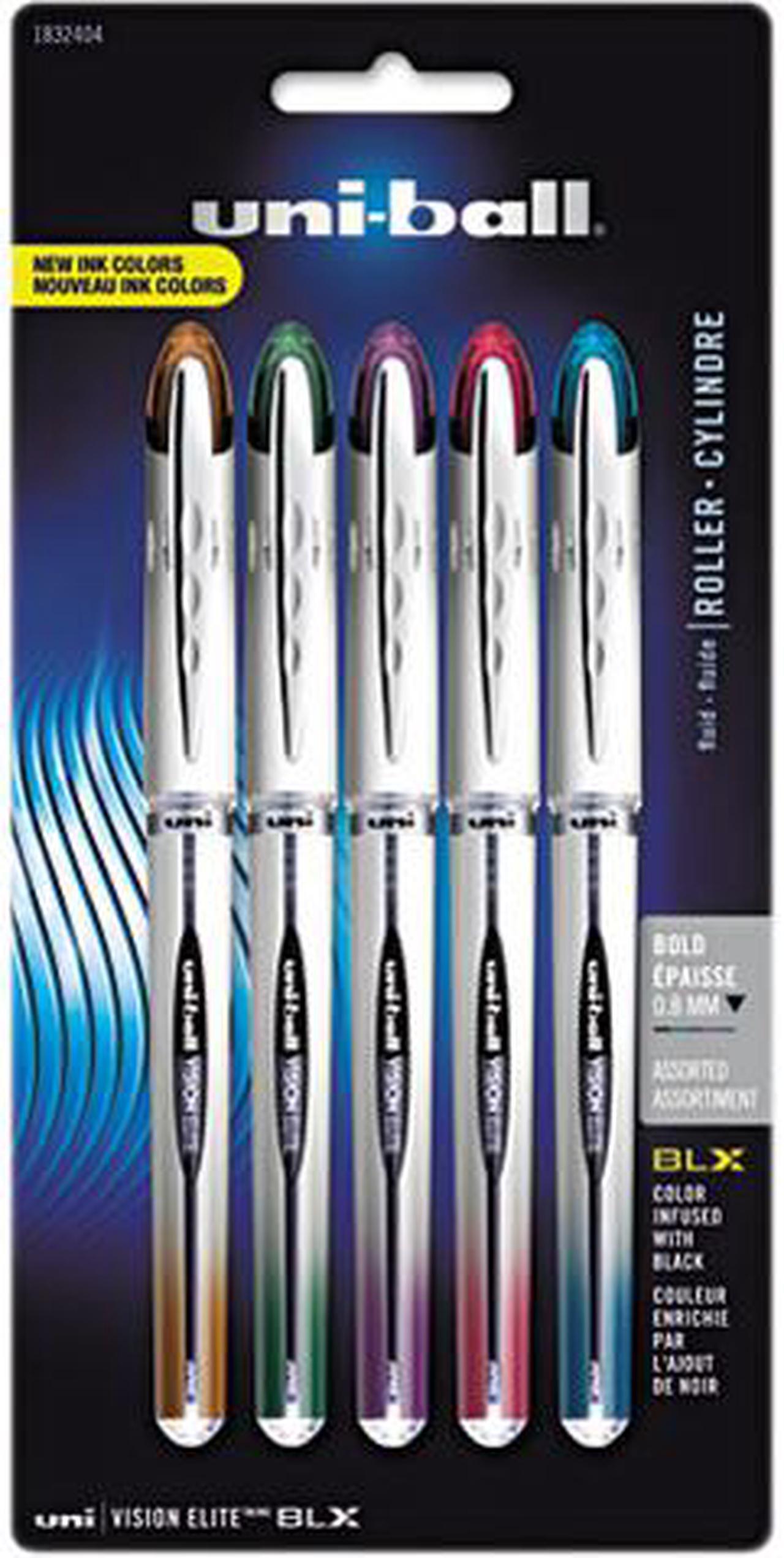 Main image of uni-ball VISION ELITE BLX Series Rollerball Pen .8 mm Assorted 5/ST 1832404