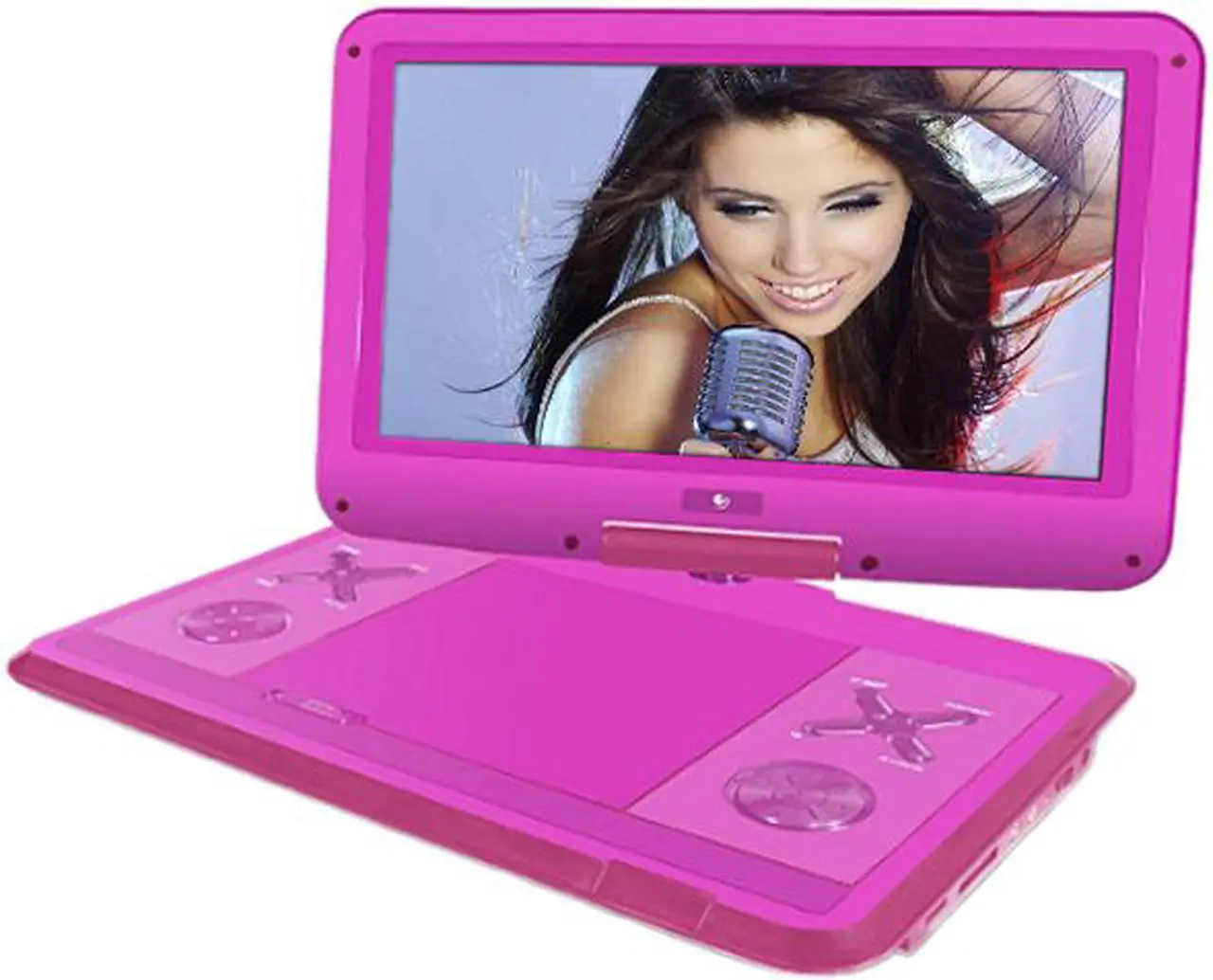 Main image of Ematic EPD121PN Portable DVD Player - 12.1" Display - 1366 x 768 - Pink - DVD-R, CD-R - DVD Video, Video CD, MPEG-4 - CD-DA, MP3 - Lithium Polymer