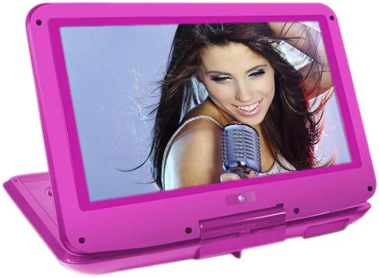 Alt view image 3 of 3 - Ematic EPD121PN Portable DVD Player - 12.1" Display - 1366 x 768 - Pink - DVD-R, CD-R - DVD Video, Video CD, MPEG-4 - CD-DA, MP3 - Lithium Polymer