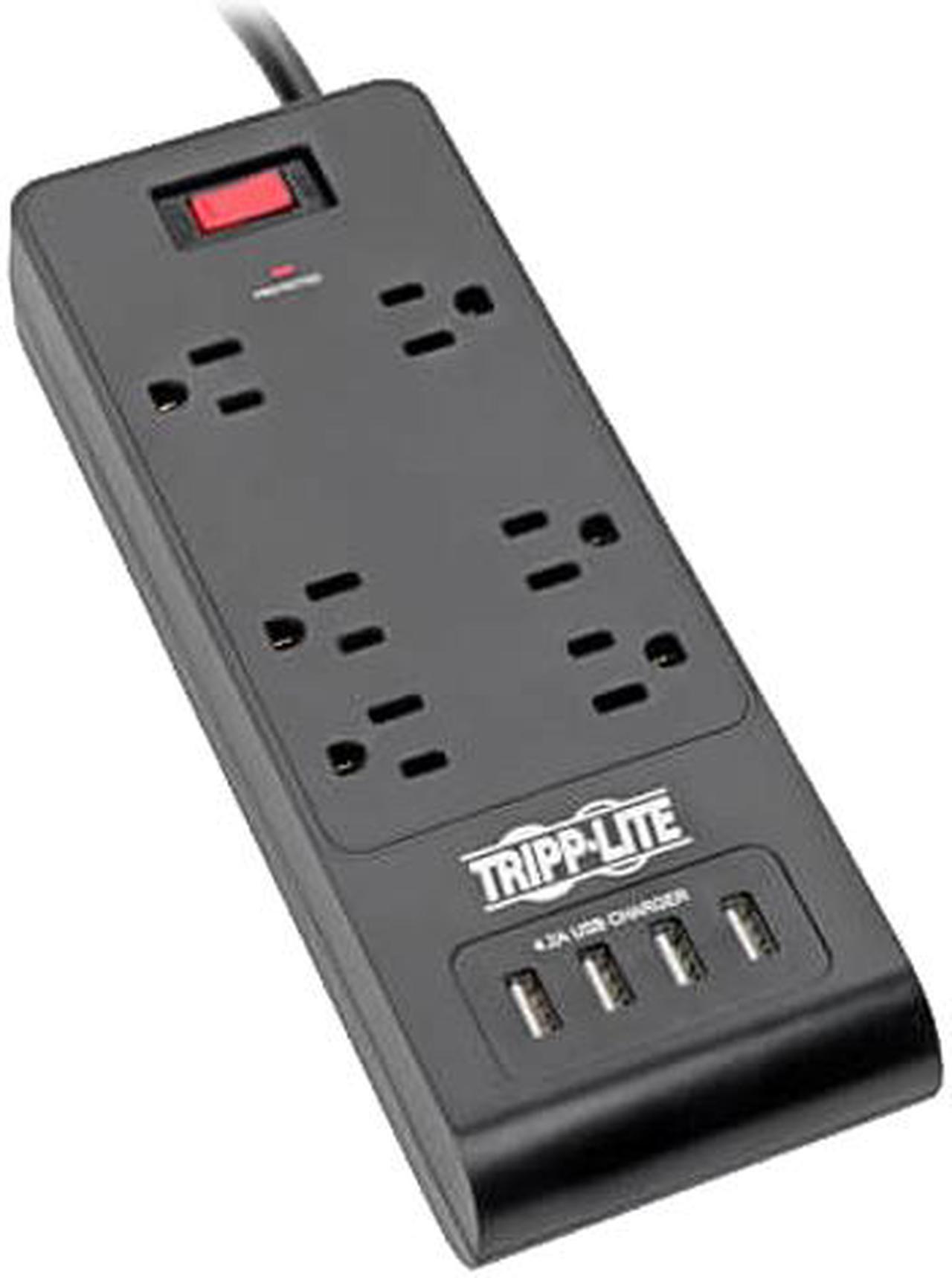 TRIPP LITE TLP664USBB 6.0 Feet 6 Outlets 1800 Joules Surge Protector - Black