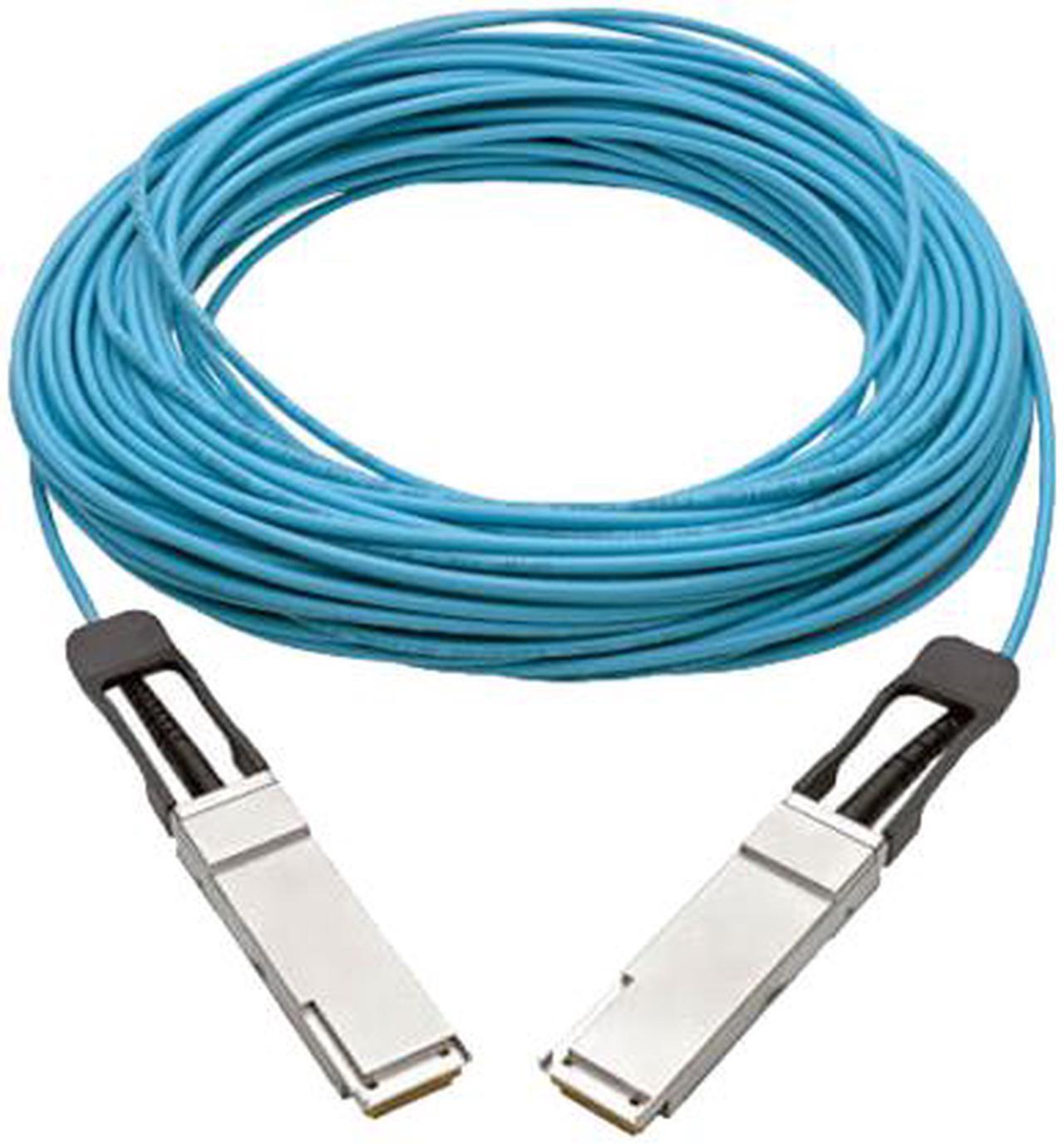 Alt view image 2 of 4 - TRIPP LITE N28F-30M-AQ 98.42 ft. Aqua QSFP+ to QSFP+ Active Optical Cable - 40Gb, AOC, M/M, Aqua, 30m (98.4 ft.)
