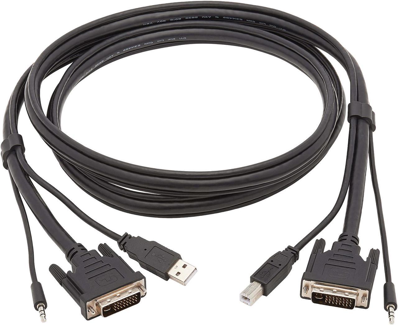 Alt view image 2 of 7 - Tripp Lite P784-006 DVI KVM Cable Kit, 3 in 1 - DVI, USB, 3.5 mm Audio (3xM/3xM), 1080p, 6 ft., Black