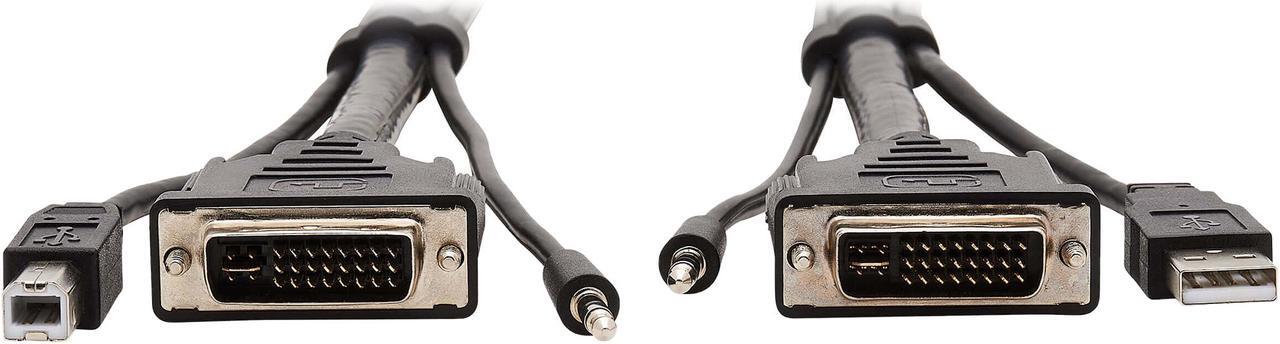 Alt view image 3 of 7 - Tripp Lite P784-006 DVI KVM Cable Kit, 3 in 1 - DVI, USB, 3.5 mm Audio (3xM/3xM), 1080p, 6 ft., Black