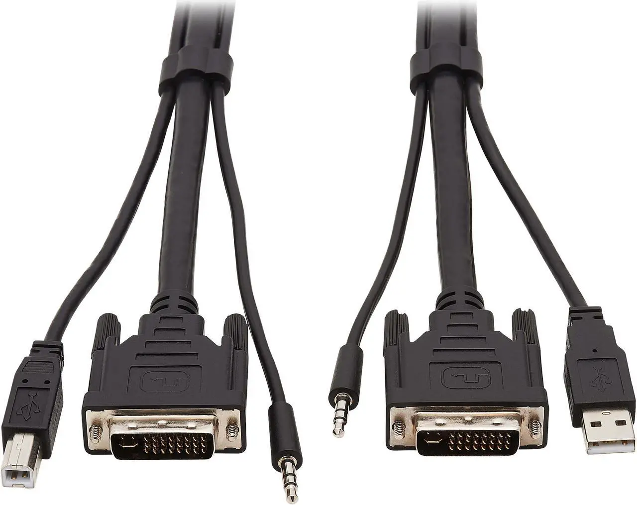 Main image of Tripp Lite P784-010 DVI KVM Cable Kit, 3 in 1 - DVI, USB, 3.5 mm Audio (3xM/3xM), 1080p, 10 ft., Black