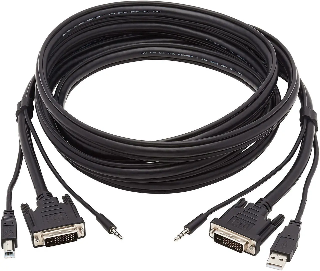 Alt view image 2 of 7 - Tripp Lite P784-010 DVI KVM Cable Kit, 3 in 1 - DVI, USB, 3.5 mm Audio (3xM/3xM), 1080p, 10 ft., Black