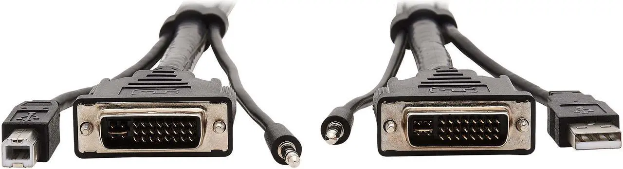 Alt view image 3 of 7 - Tripp Lite P784-010 DVI KVM Cable Kit, 3 in 1 - DVI, USB, 3.5 mm Audio (3xM/3xM), 1080p, 10 ft., Black