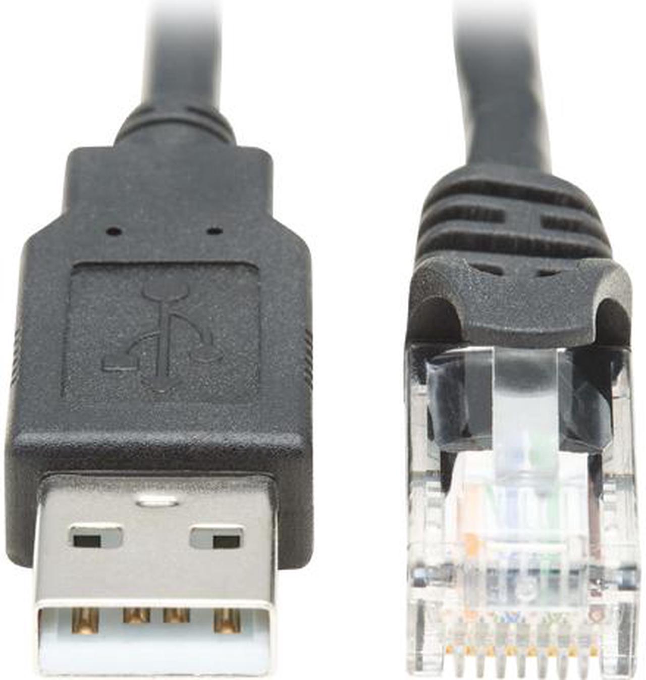 Tripp Lite USB-A to RJ45 Rollover Console Cable (M/M) - Cisco Compatible, 250 Kbps, 6 ft., Black (U009-006-RJ45-X)