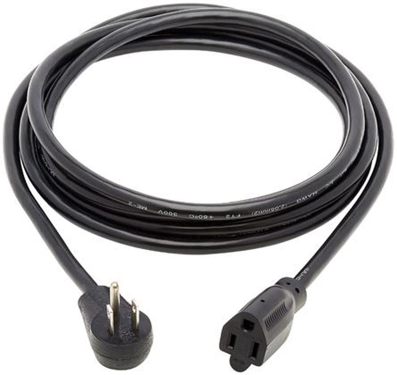 Alt view image 2 of 4 - Tripp Lite P024-010-15D 10 ft. Extension Cord, Right-Angle NEMA 5-15P to NEMA 5-15R - Heavy Duty, 15A, 120V, 14 AWG, Black