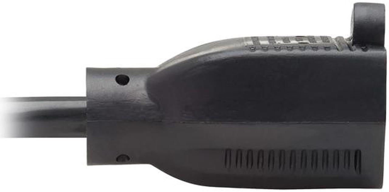 Alt view image 3 of 4 - Tripp Lite P024-010-15D 10 ft. Extension Cord, Right-Angle NEMA 5-15P to NEMA 5-15R - Heavy Duty, 15A, 120V, 14 AWG, Black