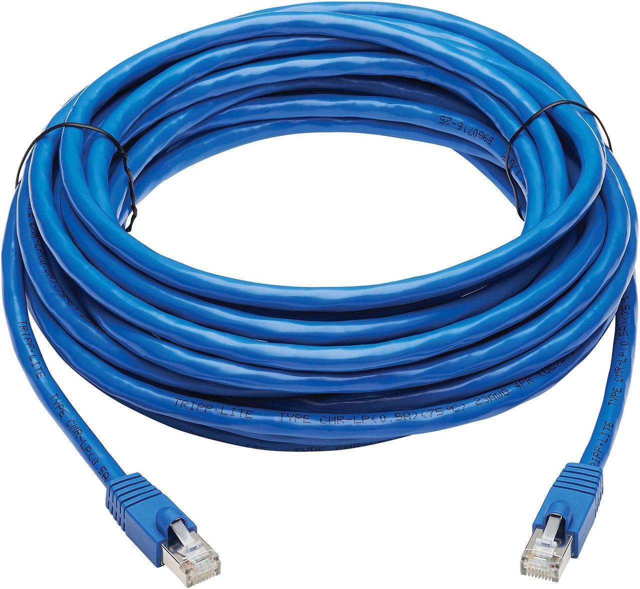 Alt view image 2 of 4 - Tripp Lite Cat6a 10G-Certified Snagless F/UTP Network Patch Cable (RJ45 M/M), PoE, CMR-LP, Blue, 30 ft. (N261P-030-BL)