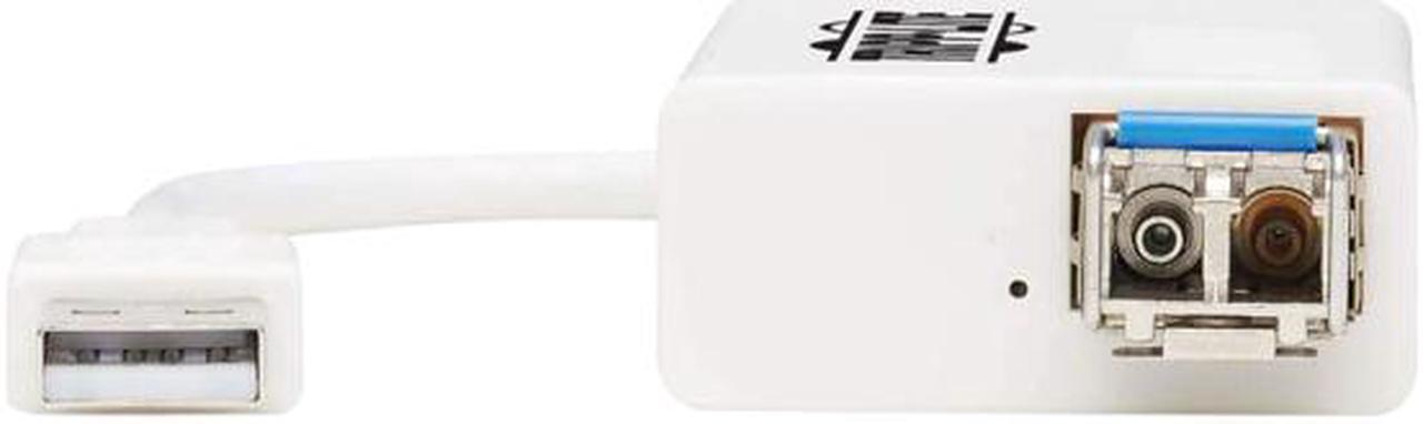 Alt view image 3 of 6 - Tripp Lite U236-SMF-LC USB 2.0 Ethernet Adapter - 10/100 Mbps, 100Base-FX, LC, Singlemode Fiber, White