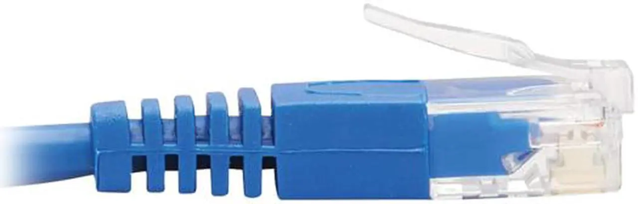 Alt view image 4 of 5 - TRIPP LITE N204-S15-BL-DN 15 ft. Cat 6 Blue Down-Angle Gigabit Molded Slim UTP Ethernet Cable (RJ45 Right-Angle Down M to RJ45 M)