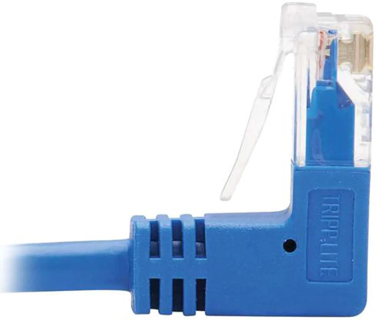 Alt view image 5 of 5 - TRIPP LITE N204-S15-BL-DN 15 ft. Cat 6 Blue Down-Angle Gigabit Molded Slim UTP Ethernet Cable (RJ45 Right-Angle Down M to RJ45 M)