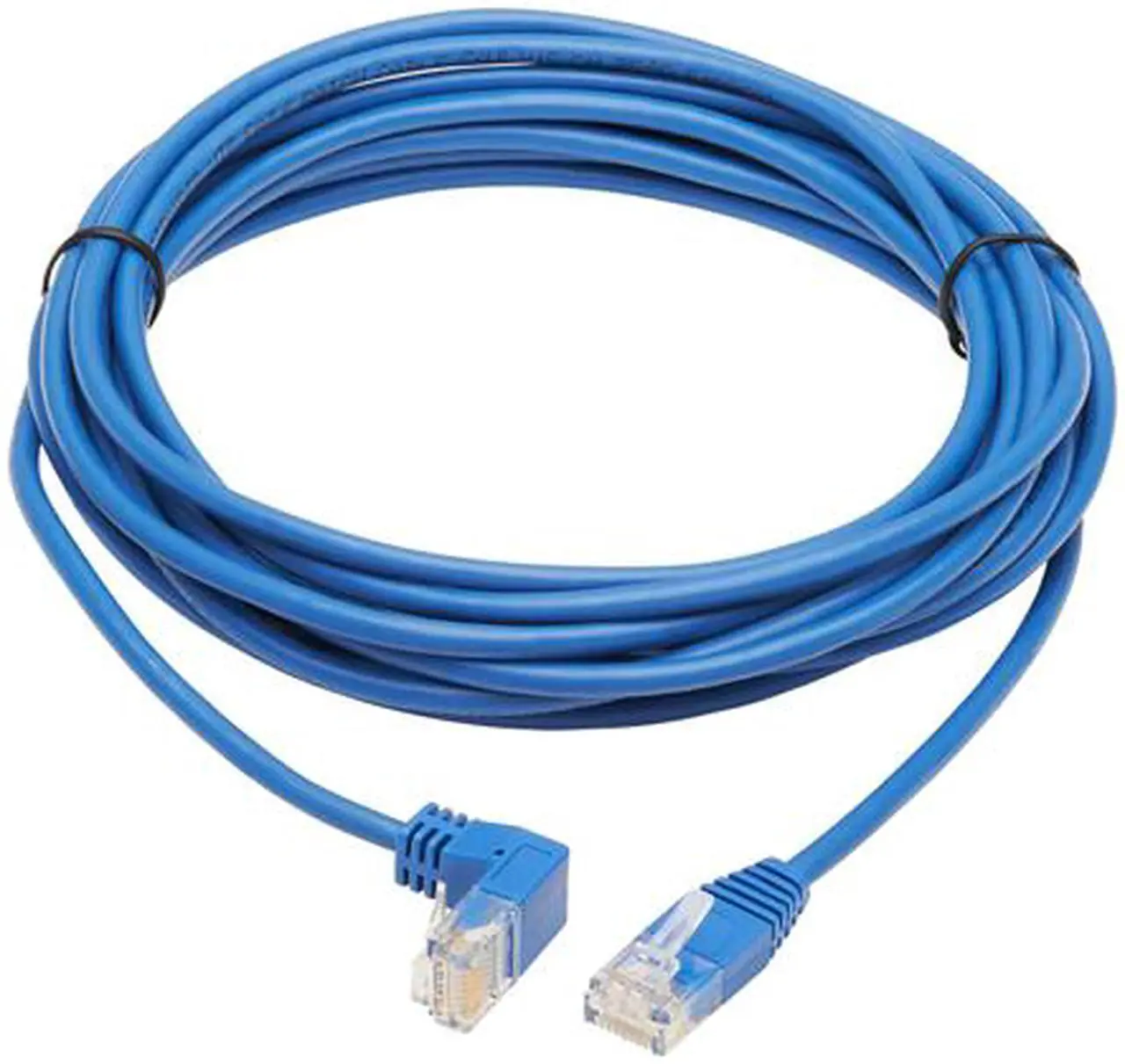 Alt view image 2 of 5 - TRIPP LITE N204-S15-BL-DN 15 ft. Cat 6 Blue Down-Angle Gigabit Molded Slim UTP Ethernet Cable (RJ45 Right-Angle Down M to RJ45 M)
