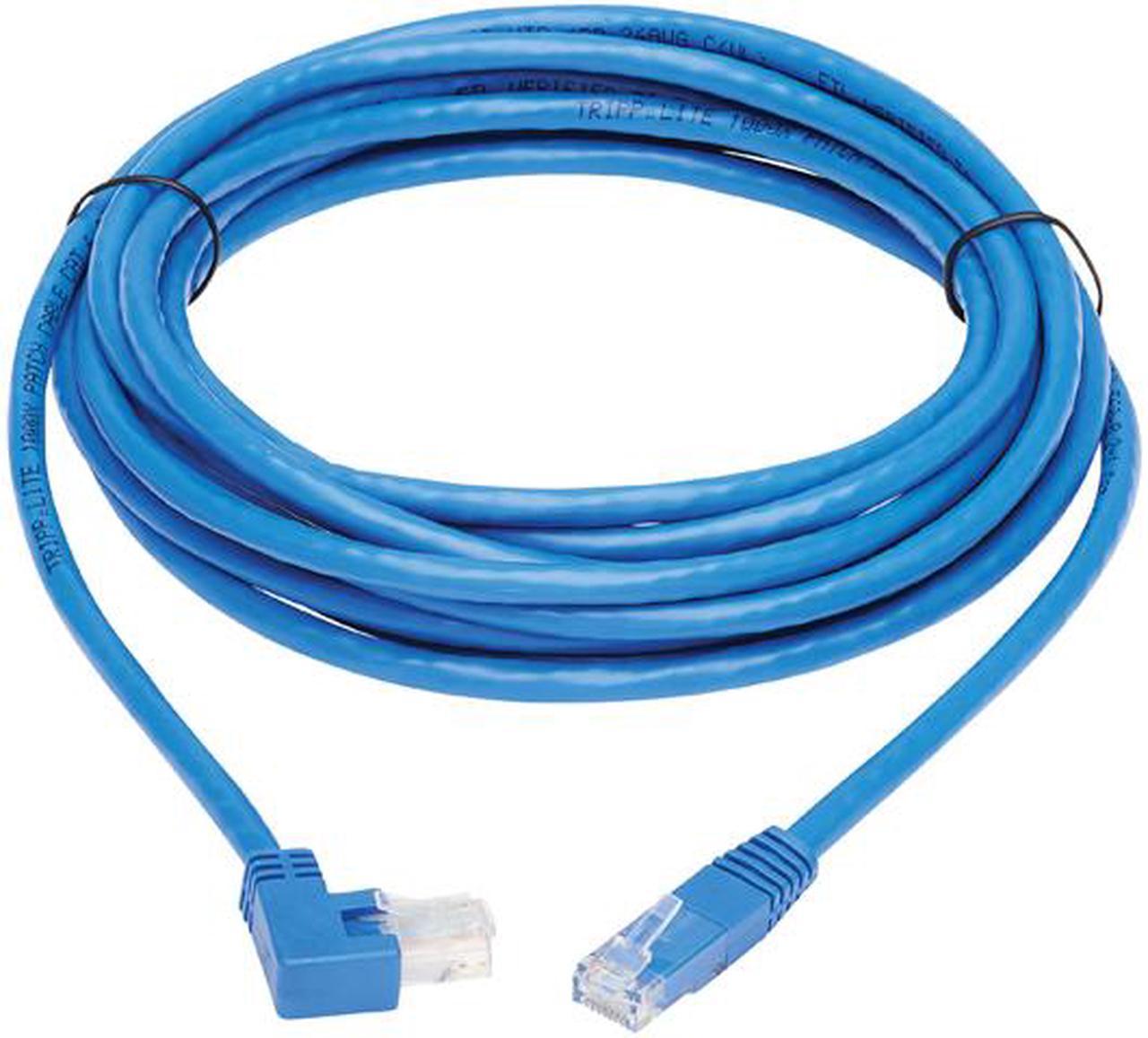 TRIPP LITE N204-015-BL-RA 15 ft. Cat 6 Blue Right-Angle Cat6 Gigabit Molded UTP Ethernet Cable (RJ45 Right-Angle M to RJ45 M)