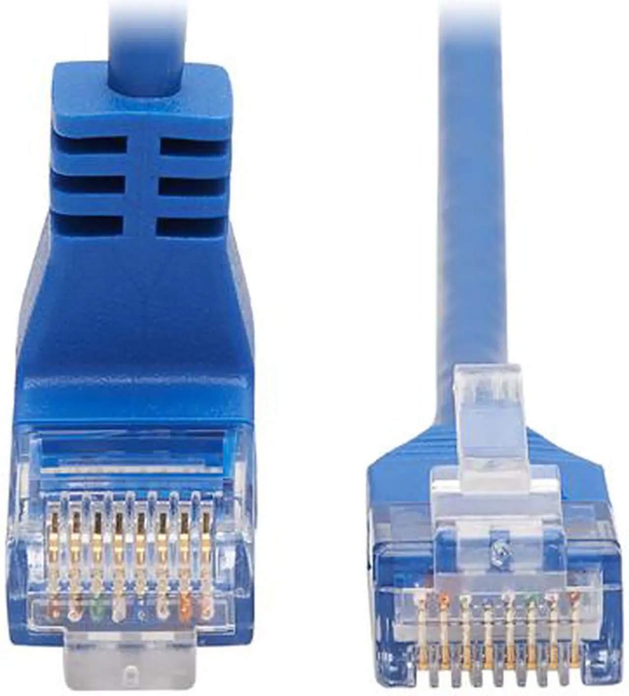Alt view image 2 of 5 - TRIPP LITE N204-S01-BL-UP 1 ft. Cat 6 Blue Up-Angle Cat6 Gigabit Molded Slim UTP Ethernet Cable (RJ45 Right-Angle Up M to RJ45 M)