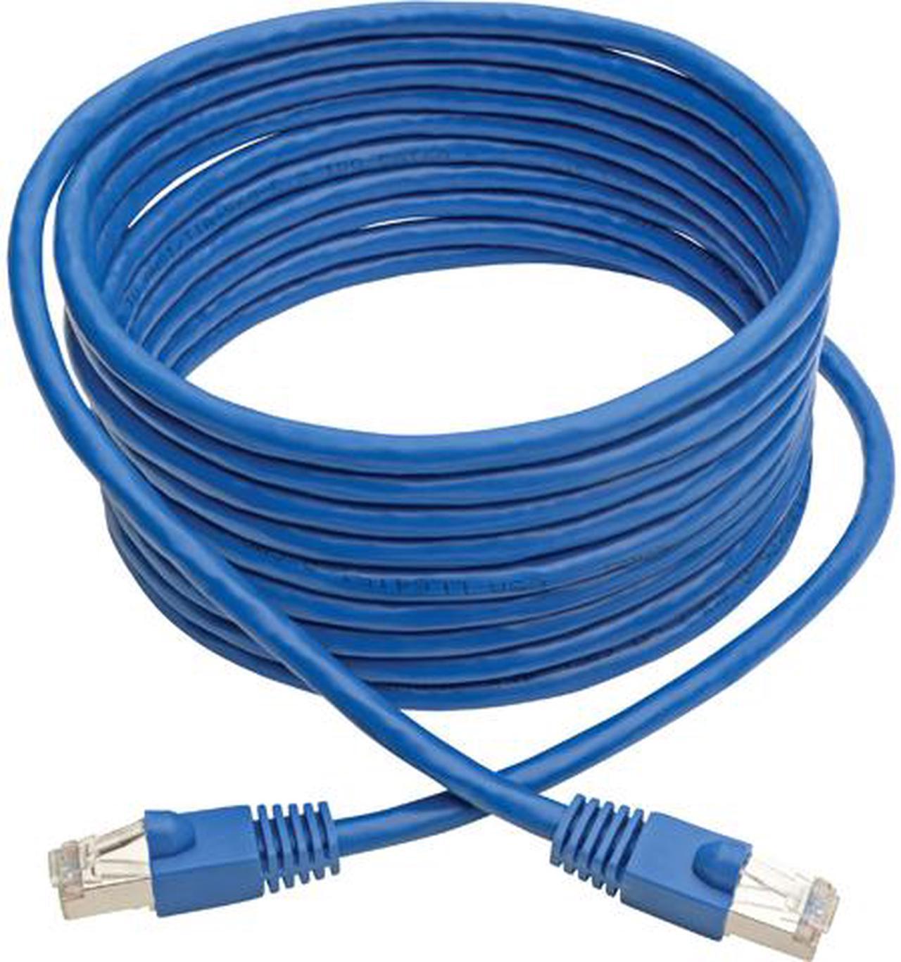 TRIPP LITE N262-015-BL Cat6a 10G-Certified Snagless Shielded STP Ethernet Cable (RJ45 M/M), PoE, Blue, 15 ft.