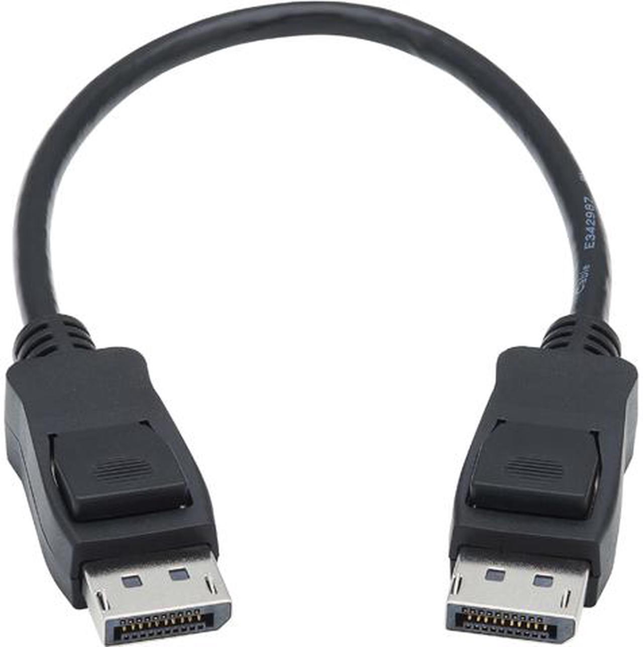 Tripp Lite P580-001-V4 1 Foot Black DisplayPort 1.4 Cable with Latching Connectors - 8K UHD, HDR, 4:2:0, HDCP 2.2, M/M, Black, 1 ft. Male to Male