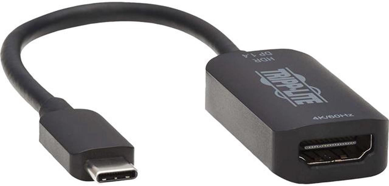 Tripp Lite U444-06N-HDR-B USB-C to HDMI Adapter Cable (M/F), 4K @ 60 Hz, HDR, Thunderbolt 3, Black, 6 in.