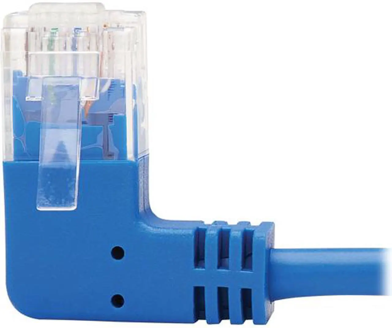 Alt view image 3 of 5 - TRIPP LITE N204-S07-BL-LA 7 ft. Cat 6 Blue Left-Angle Cat6 Gigabit Molded Slim UTP Ethernet Cable (RJ45 Left-Angle M to RJ45 M)