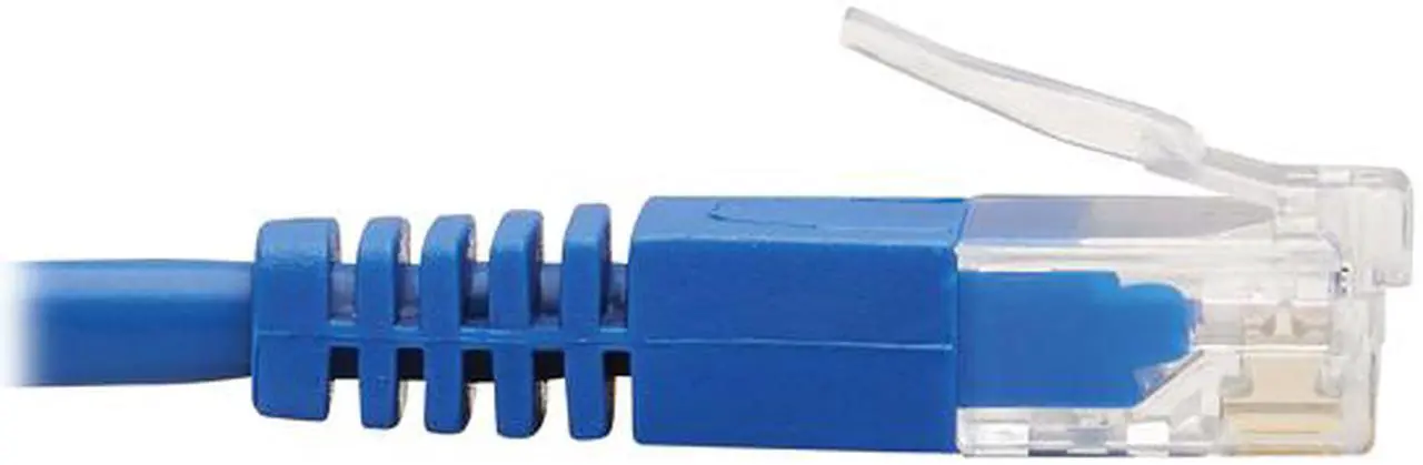 Alt view image 4 of 5 - TRIPP LITE N204-S07-BL-LA 7 ft. Cat 6 Blue Left-Angle Cat6 Gigabit Molded Slim UTP Ethernet Cable (RJ45 Left-Angle M to RJ45 M)