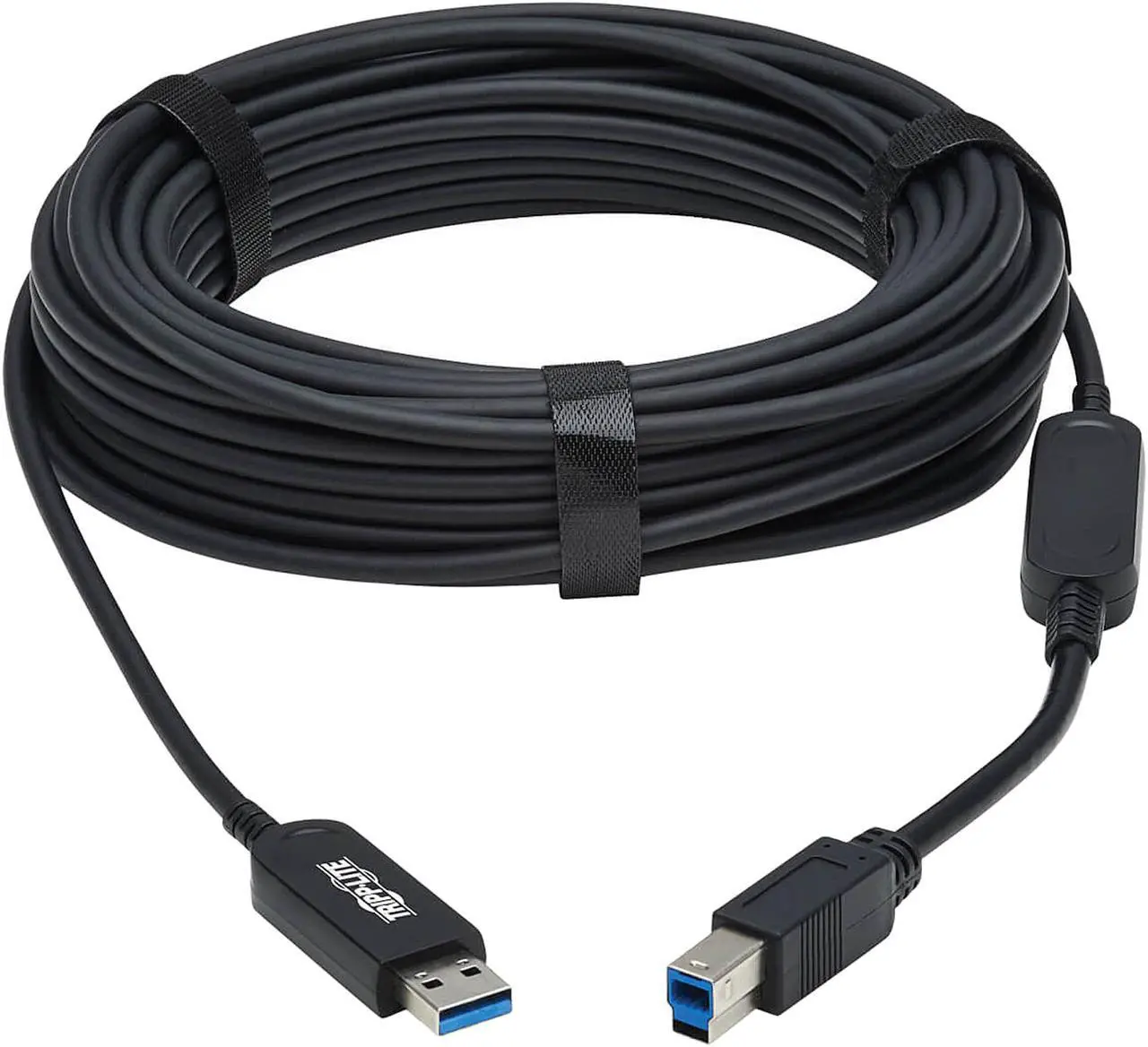 Alt view image 2 of 6 - Tripp Lite U328F-15M Black USB 3.2 Gen 1 Plenum-Rated Fiber Active Optical Cable (AOC) - A/B M/M, 15 m