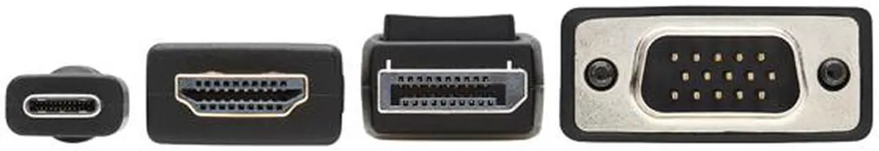 Alt view image 6 of 8 - 4-Port Presentation Adapter, 4K 60 Hz (4:4:4) HDMI, DP, USB-C and 1080p VGA to HDMI, Built-In Cables