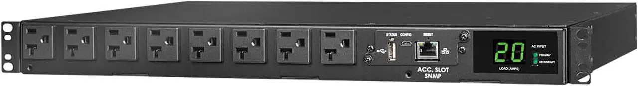 Alt view image 4 of 7 - Tripp Lite PDU ATS / Monitored 120V 1.92kW 20A 16 5-15/20R Dual L5-20P 1URM