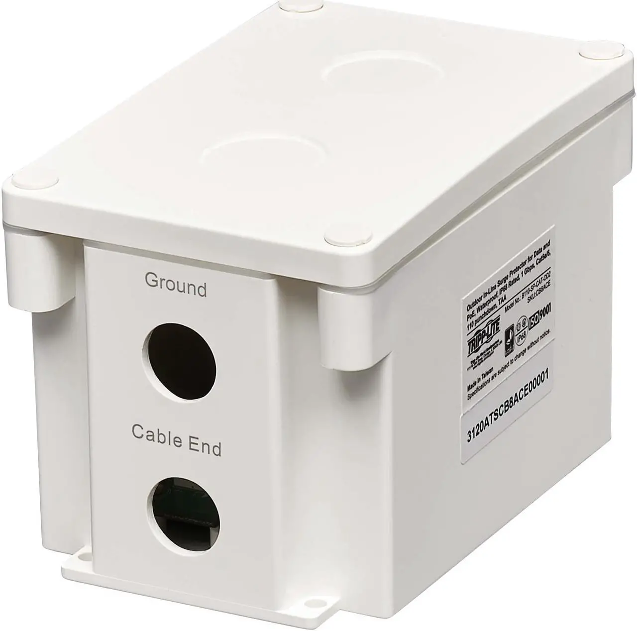 Alt view image 3 of 8 - TRIPP LITE B110-SP-CAT-OD2 Outdoor In-Line PoE Surge Protector Cat5e/6 110 Punch Down IP68