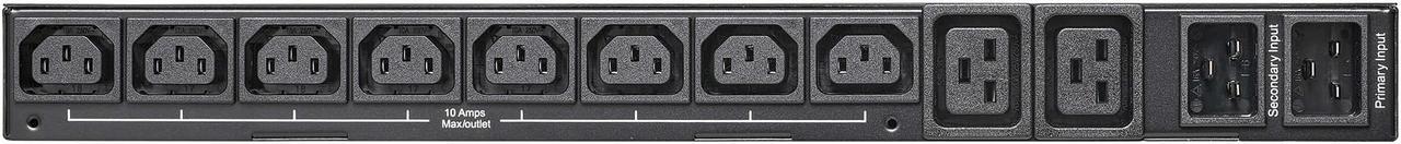 Alt view image 4 of 5 - Tripp Lite PDUMNH20HVAT1 Auto-Transfer Switch; Metered; Monitored 200; 208; 220; 230; 240 20A 12 ft PDU ATS/Metered 200-240V 8 C13 2 C19 Dual C20 Network Card 1URM