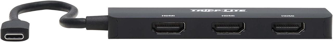 Alt view image 2 of 8 - Tripp Lite USB C Adapter Triple Display 4K60Hz HDMI HDR 4:4:4 HDCP2.2 Black