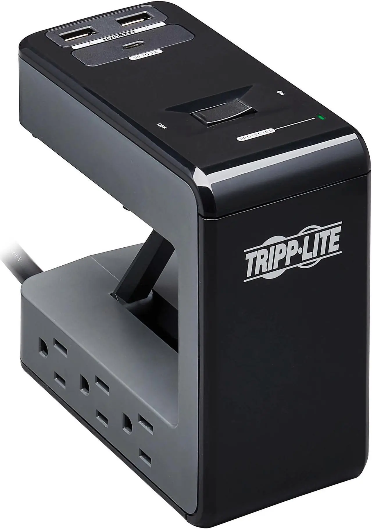 Main image of TRIPP LITE Safe-IT Clamp Surge Protector 6Outlet 5-15R 3 USB Ports 8ft Cord