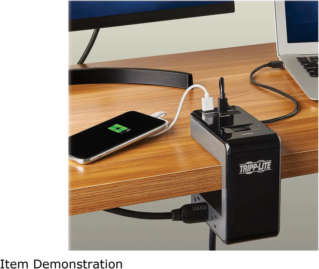 Alt view image 8 of 8 - TRIPP LITE Safe-IT Clamp Surge Protector 6Outlet 5-15R 3 USB Ports 8ft Cord