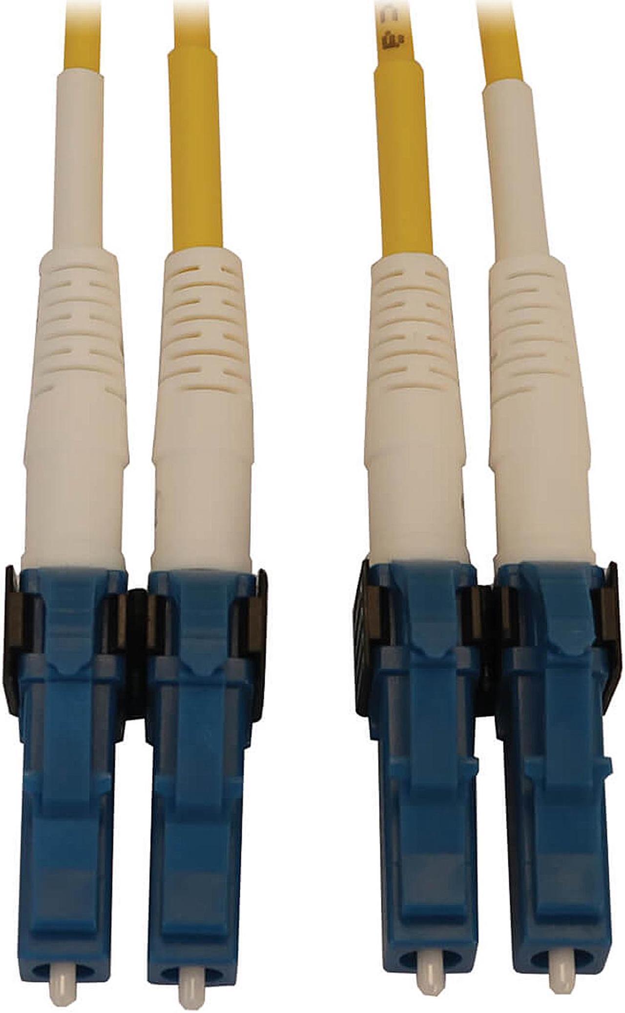 Tripp Lite Switchable Fiber Patch Cable, Single Mode Duplex, LC to LC, 9/125 OS2, 400 GbE, Yellow, LSZH Jacket, 2 Meters / 6.6 Feet (N370X-02M)