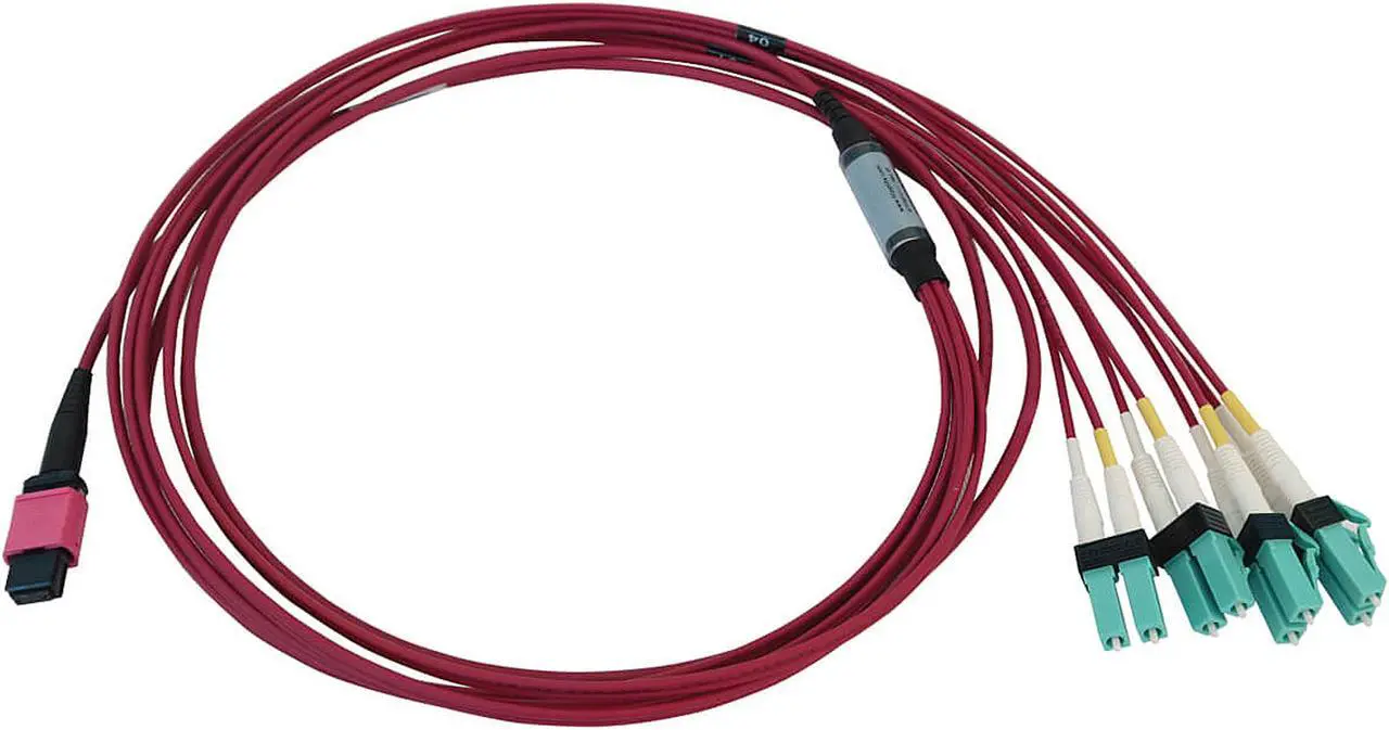 Alt view image 2 of 5 - Tripp Lite Multimode Fiber Patch Cable, 50/125 OM4 MPO to 4x Switchable LC (F/M), 12 Fiber, Magenta, LSZH Jacket, 2 Meters / 6.6 Feet (N845X-02M-8L-MG)