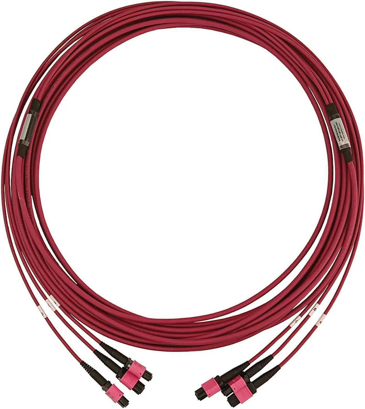 Alt view image 2 of 4 - Tripp Lite Multimode Fiber Optic Cable, 50/125 OM4 MTP/MPO (3xF/3xF), 24-Strand, 40/100/400GbE, LSZH Jacket, Magenta, 10 Meters / 32.8 Feet (N858B-10M-3X8MG)