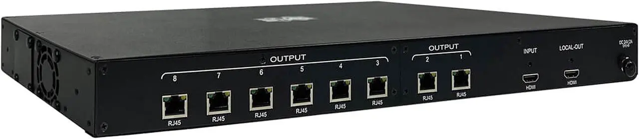 Alt view image 2 of 5 - Tripp Lite B127A-008-BH 8-Port HDMI over Cat6 Splitter - 4K 60 Hz, HDR, 4:4:4, PoC, HDCP 2.2, 230 ft. (70.1 m), TAA