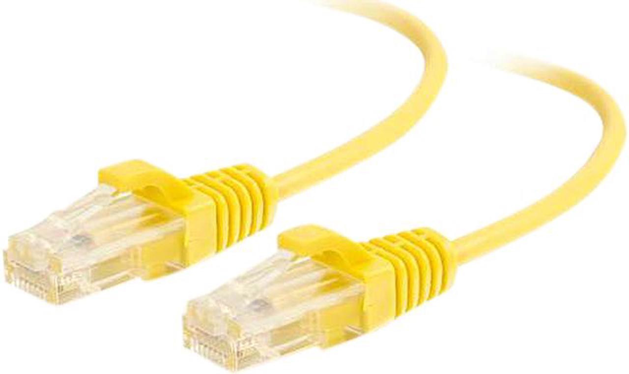 C2G 01172 Cat6 Slim Cable - Snagless Unshielded Slim Ethernet Network Patch Cable, Yellow (5 Feet, 1.52 Meters)