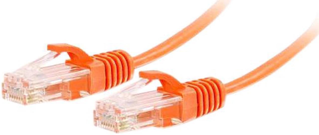 C2G 01177 Cat6 Slim Cable - Snagless Unshielded Slim Ethernet Network Patch Cable, Orange (5 Feet, 1.52 Meters)