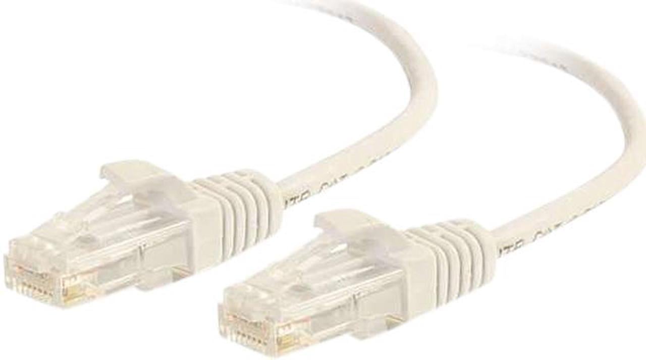 C2G 01185 Cat6 Slim Cable - Snagless Unshielded Slim Ethernet Network Patch Cable, White (1 Feet, 0.30 Meters)