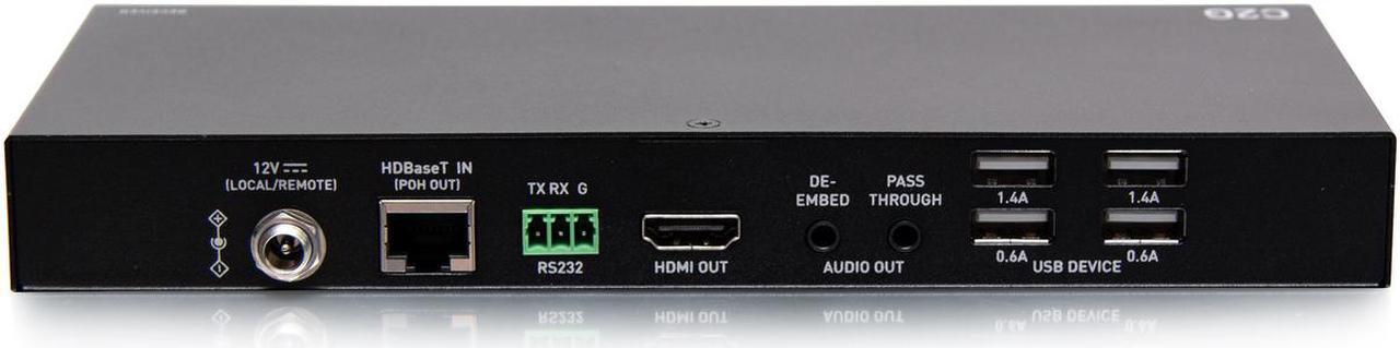 Alt view image 3 of 7 - C2G C2G31011 HDMI HDBaseT + USB-C, 3.5mm, and USB-B to A over Cat Extender Wall Plate Transmitter to Box Receiver - 4K 60Hz