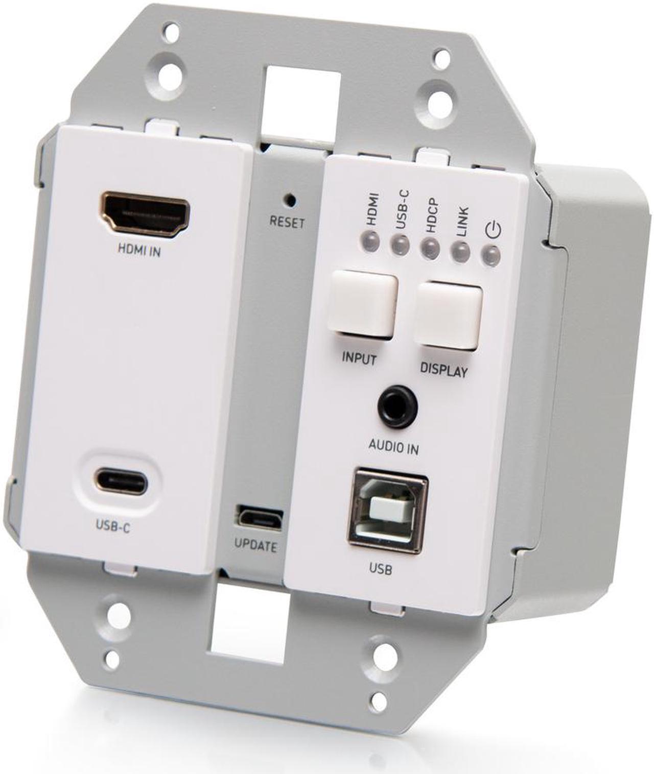 Alt view image 7 of 7 - C2G C2G31011 HDMI HDBaseT + USB-C, 3.5mm, and USB-B to A over Cat Extender Wall Plate Transmitter to Box Receiver - 4K 60Hz