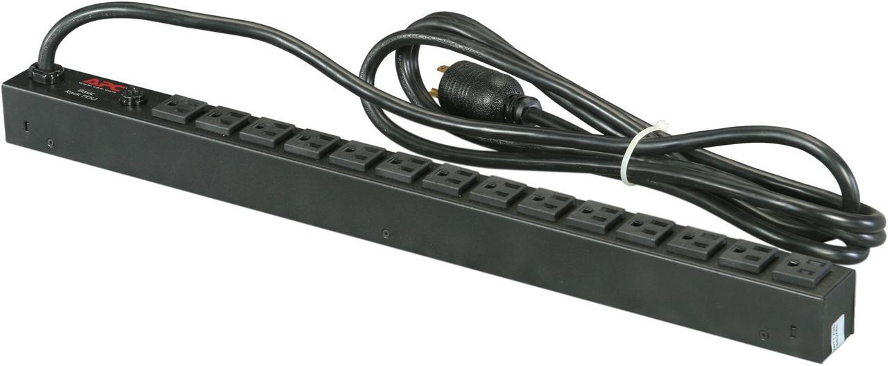 APC Rack Mount PDU, Basic 100V-120V/20A, (14) Outlets, 0U Vertical Rackmount (AP9551)