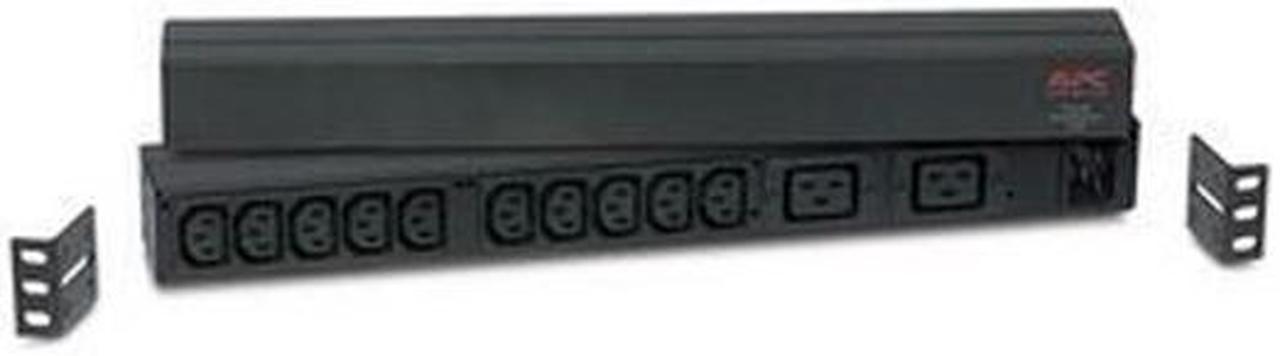 APC Rack Mount PDU, Basic 120V-230V/16A, (12) Outlets, 1U Horizontal Rackmount (AP9559)