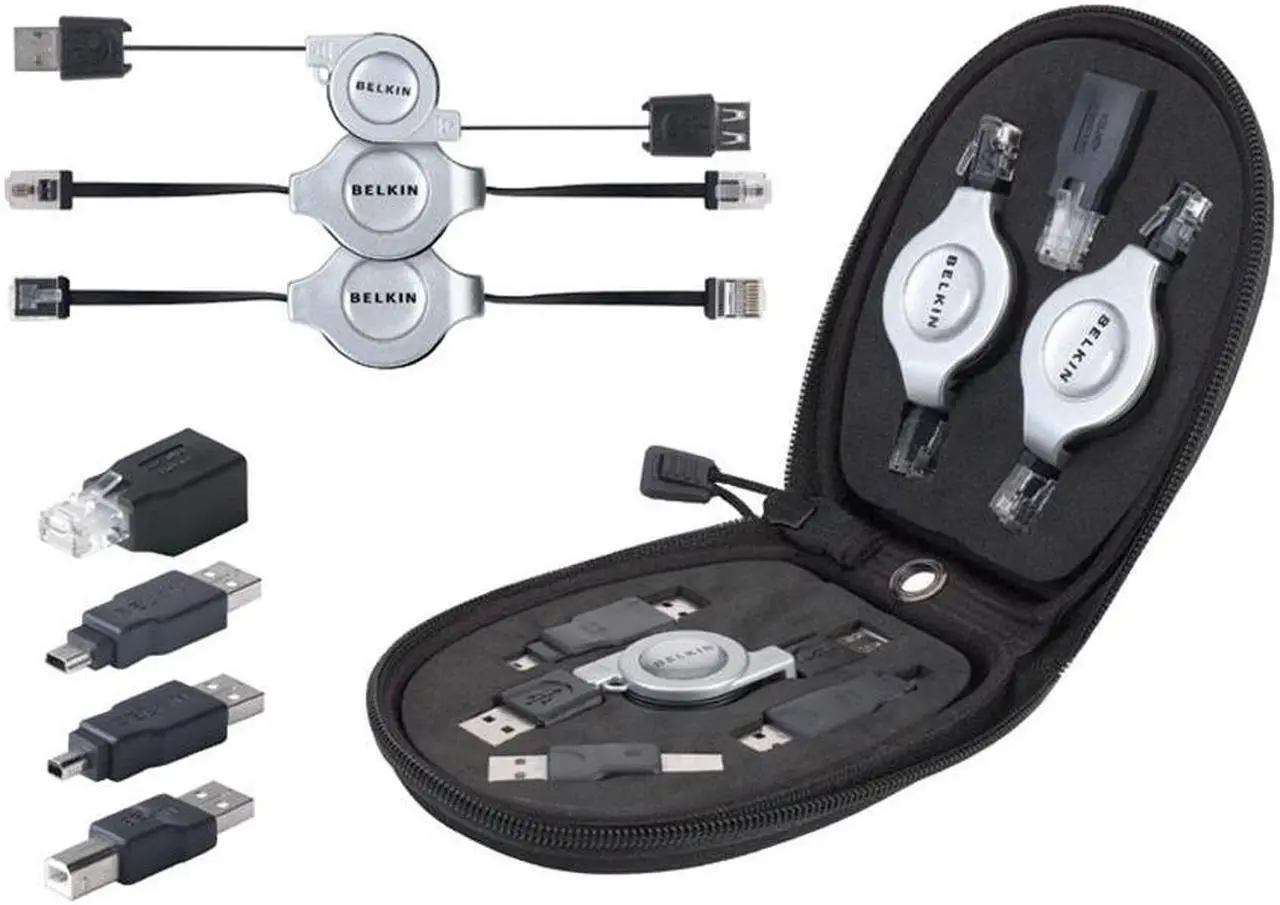 Main image of Belkin F3X1724 2-Tone 7-in-1 Retractable Cable Travel Pack